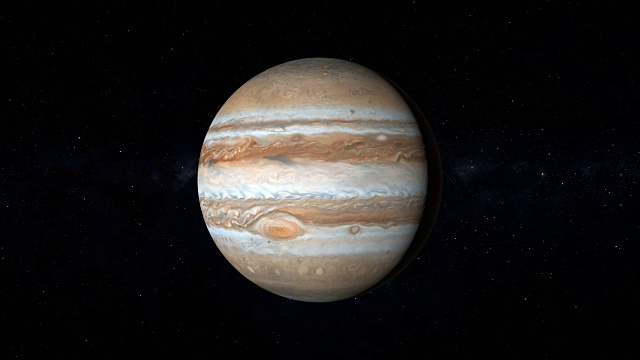放大到太阳系中的木星视频素材