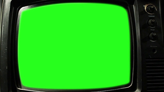 老式电视绿屏。80年代的美学。放大。视频素材