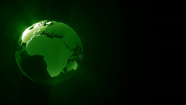 广播准备绿色地球动画视频素材