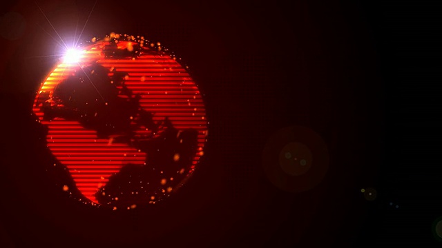 环绕红色地球发光效果视频素材