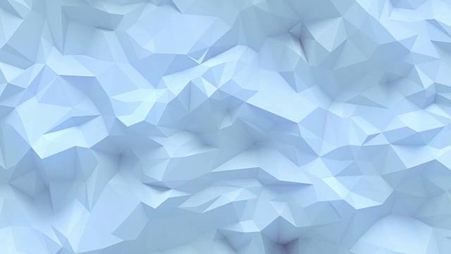 简单的白色低多边形循环背景动画。三角形几何运动模式。4K，超高清分辨率视频下载