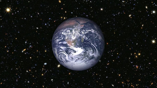 行星地球与恒星和星系视频素材