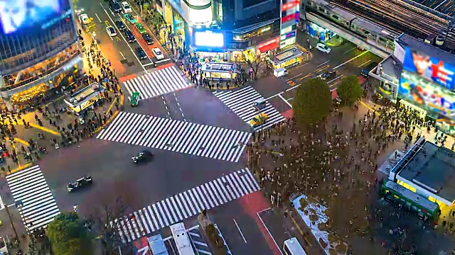 4 k。日本东京涉谷路口鸟瞰图视频下载
