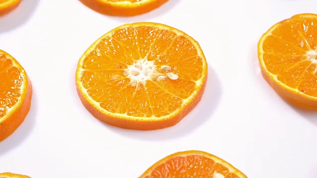 4k旋转切片橙色图案。视频素材