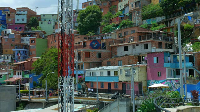 拉丁美洲的一个贫穷社区，Comuna 13 Medellín，哥伦比亚视频素材