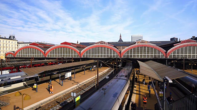 哥本哈根中央火车站，丹麦视频素材