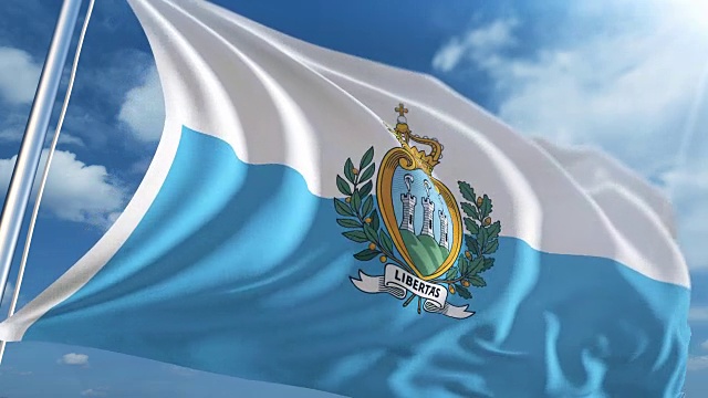 圣马力诺旗帜|可循环视频素材