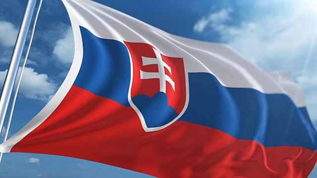 斯洛伐克国旗|可循环视频素材