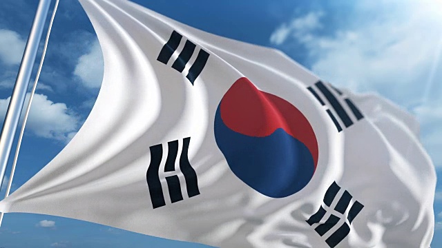 韩国国旗|可循环视频素材