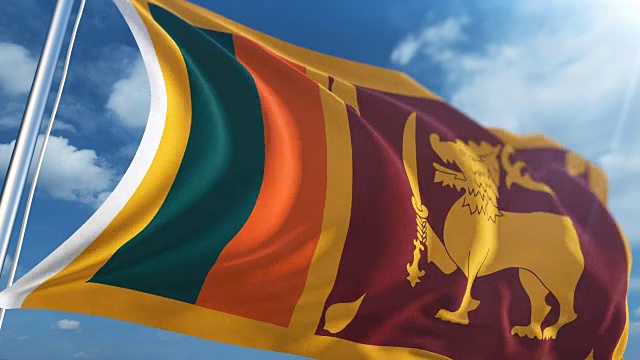 斯里兰卡国旗|可循环视频素材