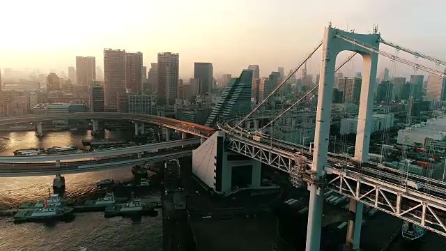 大桥夜景鸟瞰图视频购买