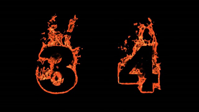 火焰字母表-数字3和4视频下载