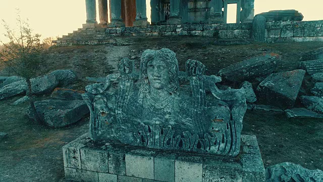 Aizanoi -宙斯神庙-日出/空中视频素材