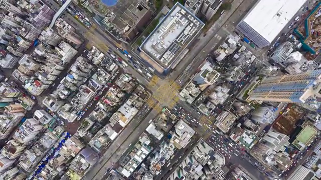 4k放大香港市区十字路口的超缩图视频素材
