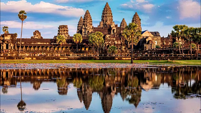 柬埔寨地标吴哥窟的历史视频下载