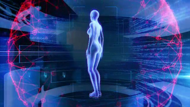 人体女性解剖三维动画生物科学技术视频下载