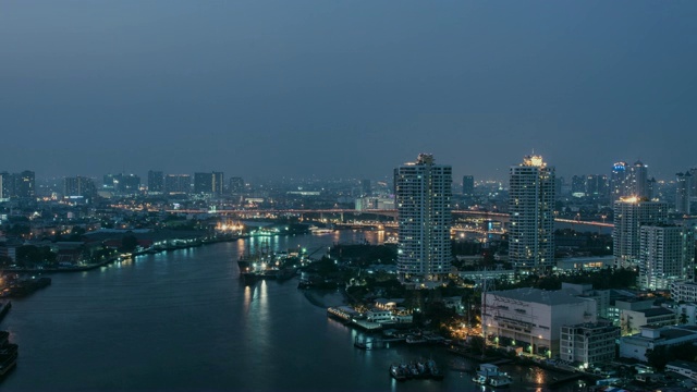 4K时光流逝:曼谷，湄南河视频素材