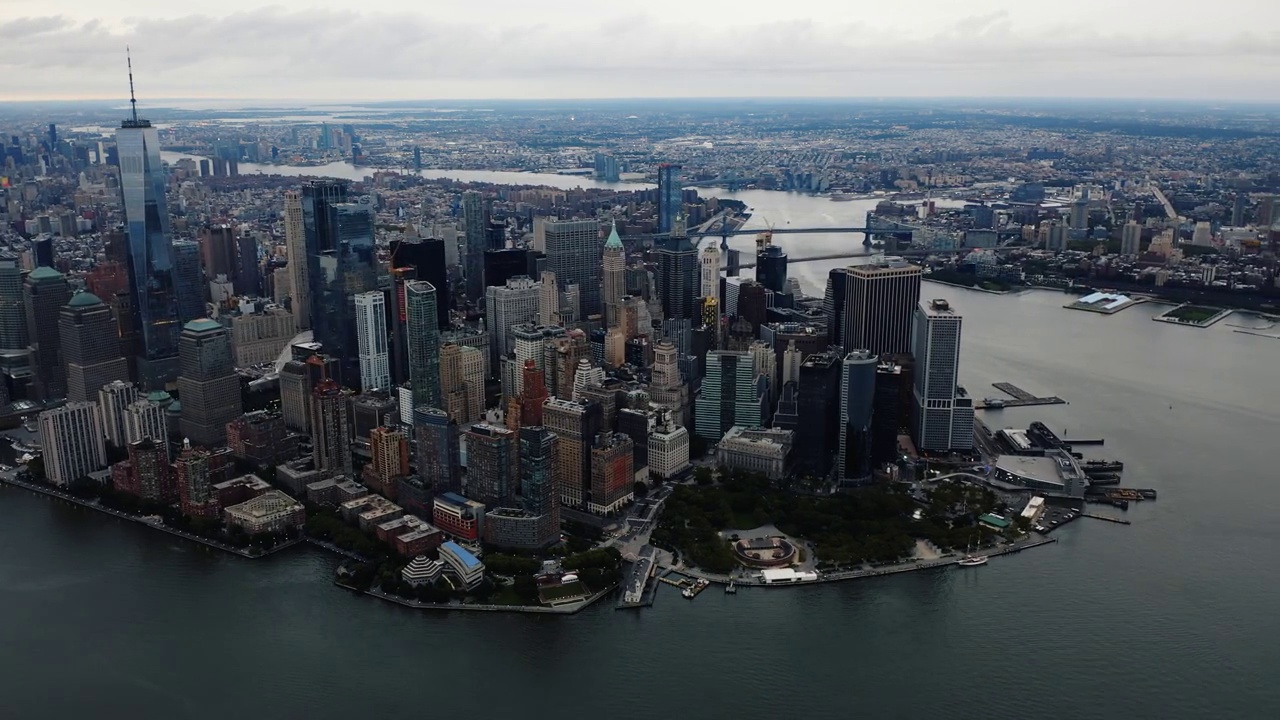 Hyperlapse鸟瞰曼哈顿下城4K视频素材