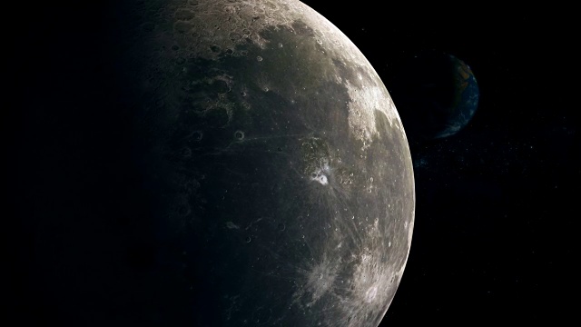 从月球上看地球。视频素材