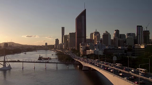 布里斯班河，布里斯班市，澳大利亚昆士兰州视频下载