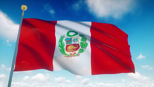 4k高度详细的秘鲁国旗可循环视频下载