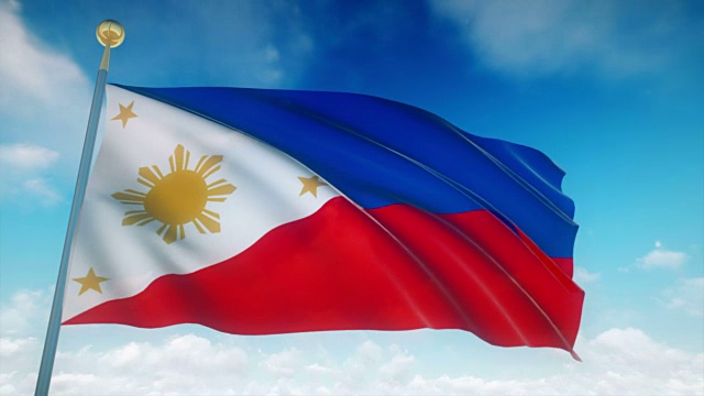 4k菲律宾高度详细旗帜可循环视频下载
