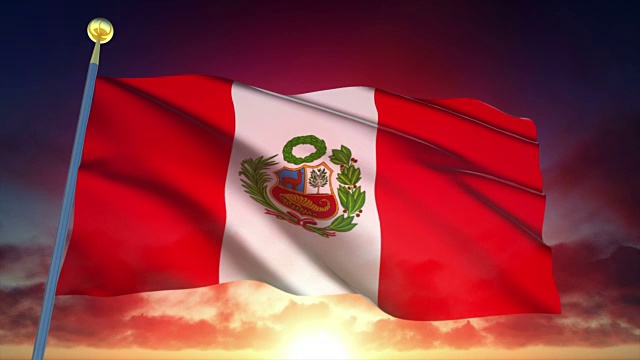 4k高度详细的秘鲁国旗可循环视频下载