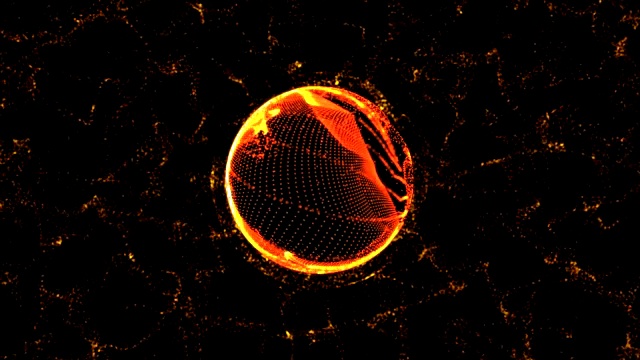扭曲橙色球体等离子体旋转视频素材