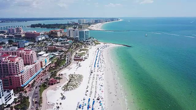 鸟瞰佛罗里达的海滨和海洋视频下载