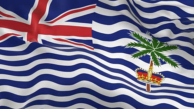 挥舞着环状旗帜作为背景的英属印度洋领土视频下载