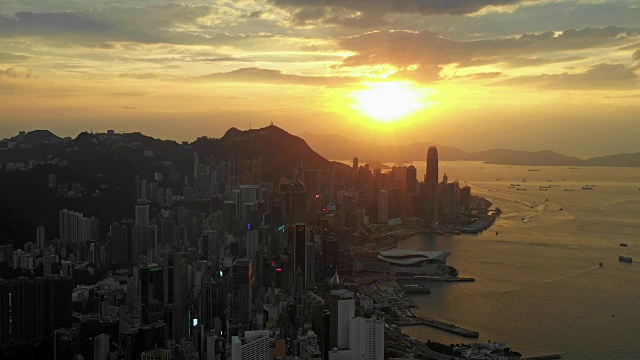 4k视频维多利亚湾航拍香港白天的场景视频素材