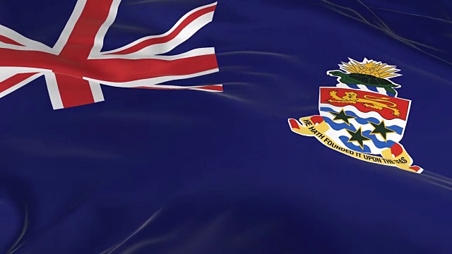 在开曼群岛挥舞环状旗帜作为背景视频素材