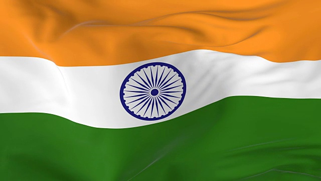挥舞着环形旗帜作为印度的背景视频素材