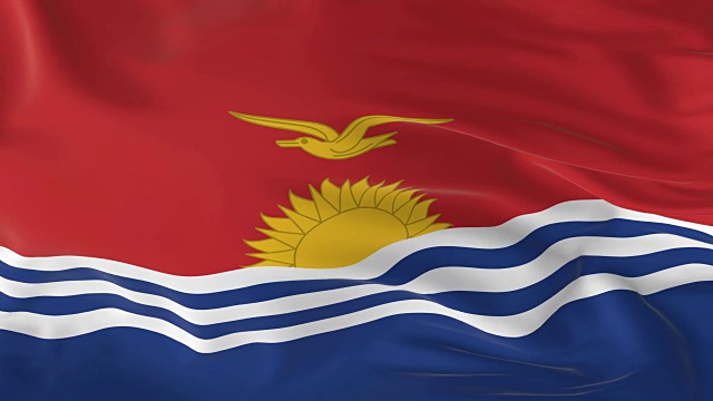 挥舞着环状旗帜作为基里巴斯的背景视频下载