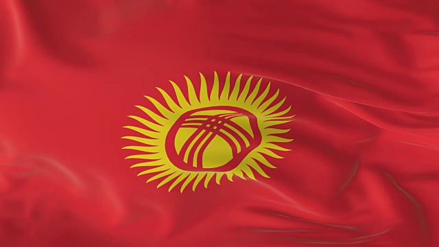 挥舞环状旗帜作为吉尔吉斯斯坦的背景视频下载