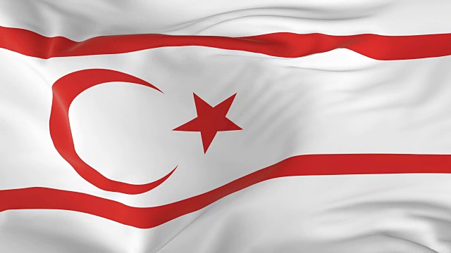 挥舞着环形旗帜作为背景的北塞浦路斯土耳其共和国视频素材