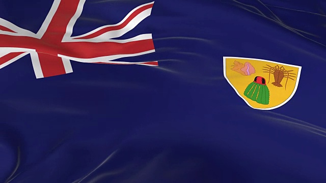 在特克斯和凯科斯群岛挥舞着环形的旗帜作为背景视频素材