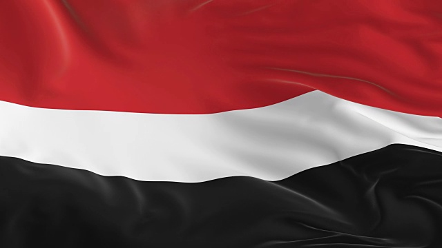 挥舞着环状旗帜作为也门的背景视频下载