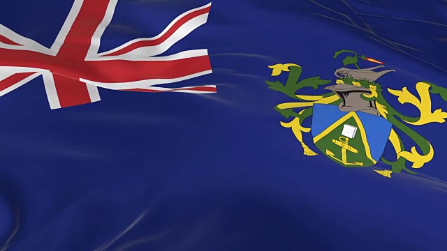 挥舞着环形的旗帜作为皮特凯恩群岛的背景视频素材