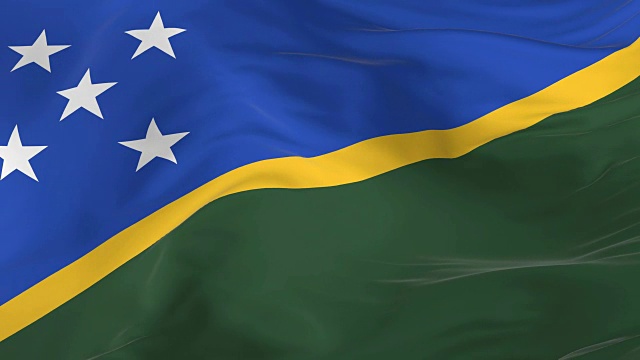挥舞着环形的旗帜作为所罗门群岛的背景视频素材