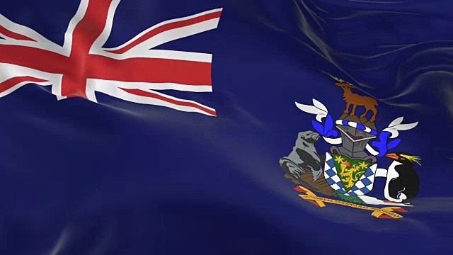 挥舞着环形的旗帜作为背景南乔治亚和南桑威奇岛视频素材