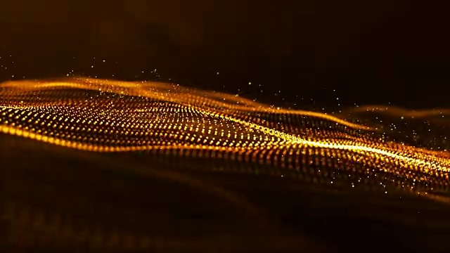 数字金色粒子和光运动抽象背景视频素材