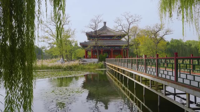 WS桥和中国馆inÊOld颐和园，北京，中国视频素材