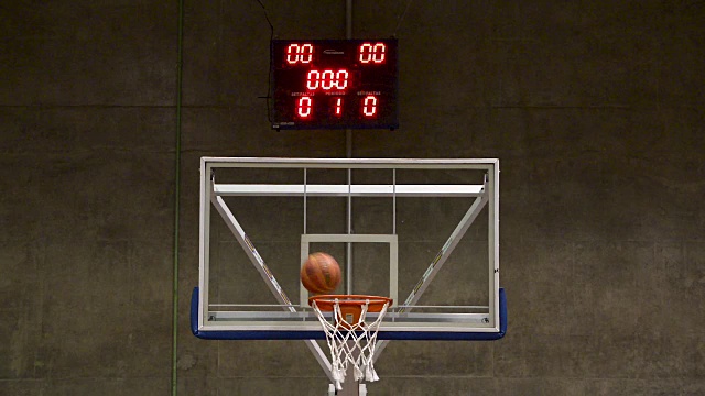 篮球罚球得分。篮板和投篮。平面。前视图视频下载