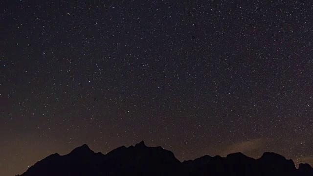 恒星星系移动剪影山，Doi Luang Chiang道，延时视频视频素材
