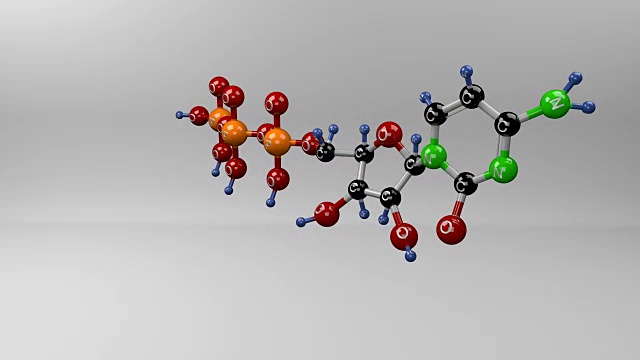 胞嘧啶核苷三磷酸分子。视频素材