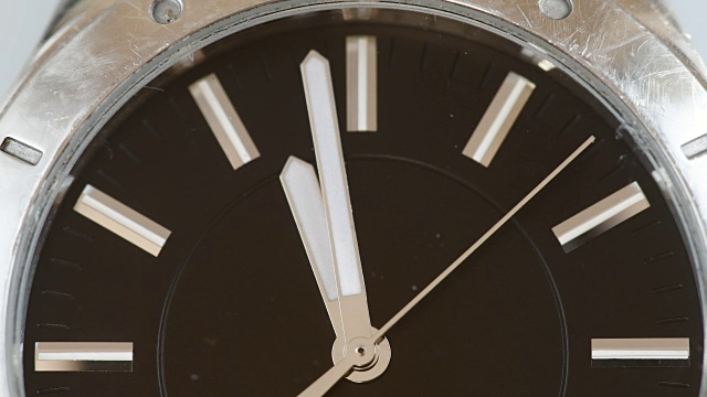 一个工作手表的特写:时间概念视频素材