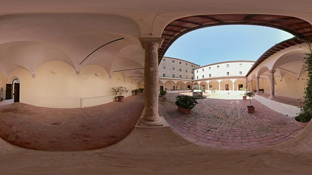 360 VR /天井与修道院在Pienza视频购买