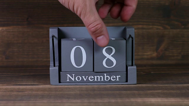 08年11月木方日历的设定日期视频素材
