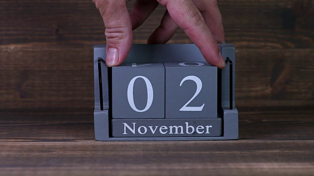 02木方日历11月的设定日期视频素材